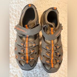 Merrell Kids' Sandals in Gray‎ & Orange size 1 Summer camp  Boating water style